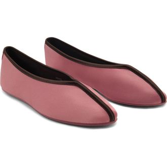 Mango Satin Ballerina Flat in Plum at Nordstrom, Size 7.5Us