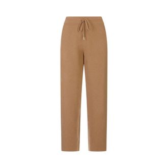 Moncler Sweatpants, female, Brown, Size: S Cropped Wool-Cashmere Joggers