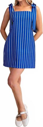Glam Coastal Bow Mini Dress In Royal Blue