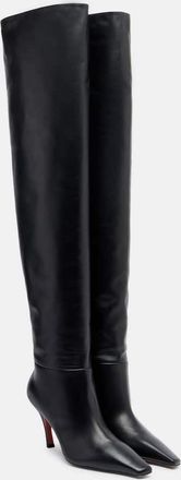 Amina Muaddi Jamie 80 leather over-the-knee boots