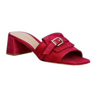 Baldinini Schoenen, Dames, Roze, 38 EU, Leer, Suede Heeled Mule