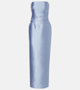 Solace London Ingrid draped satin gown