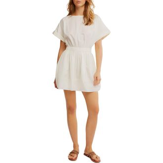 Free People Full Time Fun Cotton Poplin Minidress in Ivory at Nordstrom Rack, Size X-Small