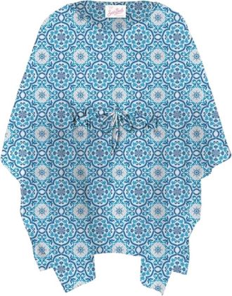 MC2 Saint Barth Iria Georgette Sicily Tile Cape - Dames - Ponchos - Veelkleurig - ONE Size - Jassen