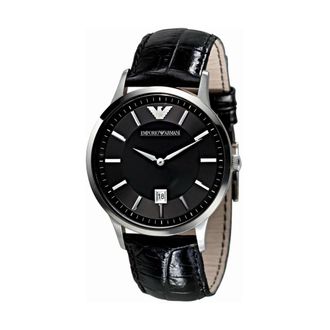 Emporio Armani Accessoires, Heren, Grijs, ONE Size, Leer, Renato Horloge