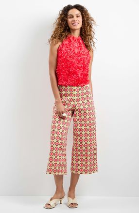 Trina Turk Tamika 3D Floral Halter Top