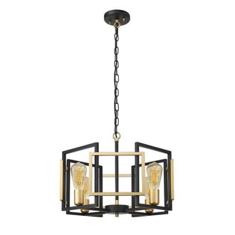 Netlighting Primero Modern 4 Light Pendant Ceiling Light in Gold