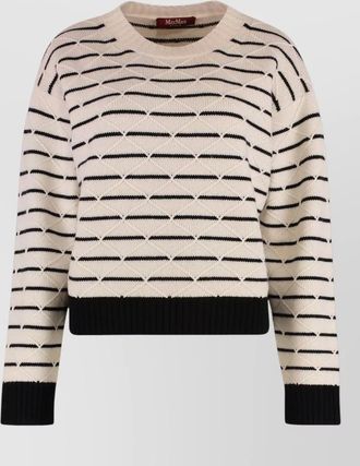 Max Mara striped diamond-pattern wool cashmere sweater