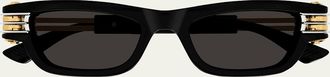 Bottega Veneta Bolt Plastic Rectangle Sunglasses