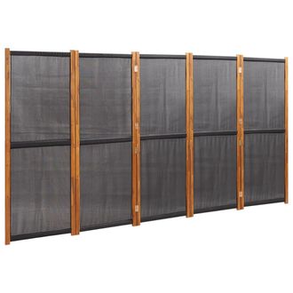 vidaXL Paravento A 5 Pannelli Nero 350x180 Cm - Vidaxl