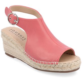 Journee Collection Women & apos;s Crew Medium and Wide Width Espadrille Wedge Sandals