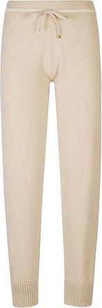 Eleventy Pantalone Maglia Tipping - Dames - Sweatpants - Beige - S - Wol - Broeken