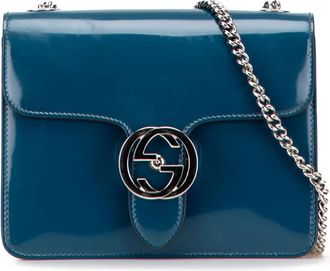 Gucci Borsa a tracolla GG Dollar piccola in pelle di vitello lucida 2016-2025 - Blu