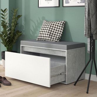 Vicco Banco Para Zapatos Iker, Hormig&oacute;n, 80 X 45 Cm Vicco