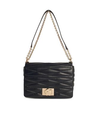 Furla Medium 1927 Black Leather Crossbody Bag