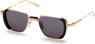 Akoni Eclipse Black 12K Gold Zonnebril - Heren - Zonnebrillen - Zwart - ONE Size - Accessoires
