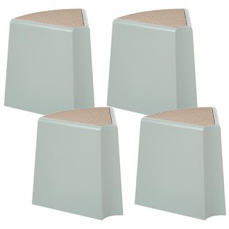 Beliani Conjunto De 4 Taburetes De Jard&iacute;n Exterior Asientos Para Patio Material Sint&eacute;tico Abs Apilables Verde Menta Evros
