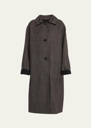 Lafayette 148 New York Oversized Reversible Wool-Cashmere Coat
