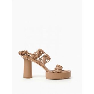 Paloma Barceló Schoenen, Dames, Beige, 37 EU, Leer, Hoge hiel sandalen