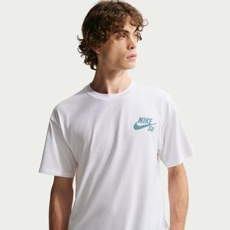 Nike Mens Nike SB Logo Skate T-Shirt in White | DC7817-101