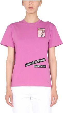Raf Simons T-shirt met ronde hals - Dames - T-shirts - Roze - S - Katoen - Tops