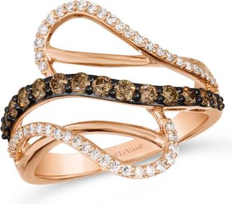 Le Vian Ladies Euphoria Chocolate Rings set in 14K Strawberry Gold