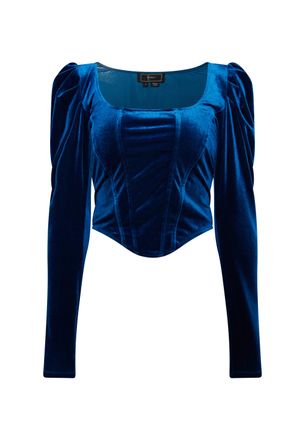 Faina Blouse Dames Smaragdblauw