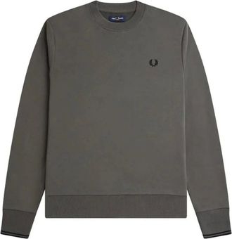Fred Perry Mens Fred Perry Crew Neck Gunmetal Grey Sweatshirt - Size: 44