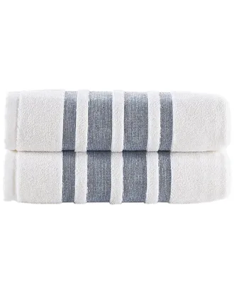 Brooks Brothers Contrast Border 2Pc Hand Towels