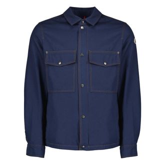 Moncler Denim Jackets, male, Blue, Size: XL Watagua Shirt Jacket