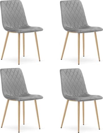 OEM Silla Tur&iacute;n - Terciopelo Gris Claro / Patas Color Madera X 4