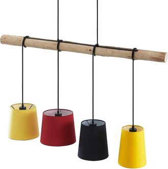 Lindby L&aacute;mpara Colgante hinai En Marr&oacute;n De Textura, Tela, Tejido, Seda - Lindby