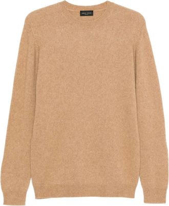 Roberto Collina Maglione con scollo rotondo - Marrone