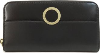 Bulgari Black Leather Long Wallet (Bi-Fold) (Pre-Owned)