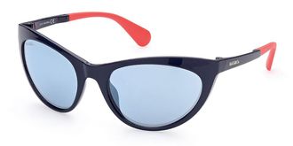 Max & Co. MO0037 FLEX2 90X Womens Sunglasses Blue Size 58