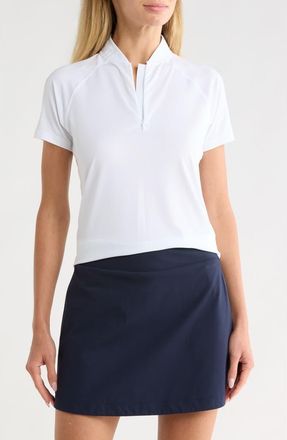 Swannies Quinn Half Zip Knit Polo in White/Iris at Nordstrom Rack, Size X-Large