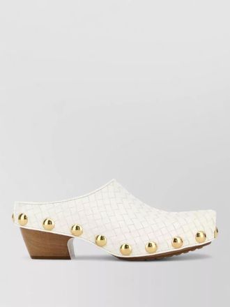 Bottega Veneta leather gondola mules woven texture studs