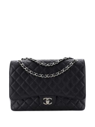 Chanel Classic Double Flap Bag Quilted Caviar Maxi shoulder bag - women - Calf Leather - One Size - Black