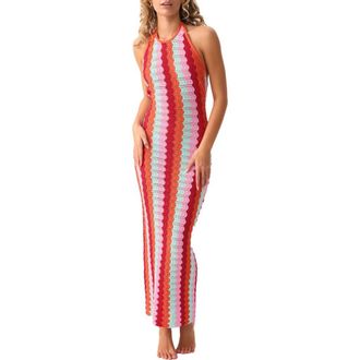 PQ Swim Aurelia Halter Maxi Cover-Up Dress in Milos at Nordstrom, Size X-Small