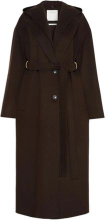 Sportmax Olmo Jas - Dames - Jas met riem - Bruin - 3XS - Wol - Jassen