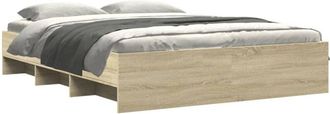 vidaXL Estructura de cama sin colchón madera roble Sonoma 150x200 cm vidaXL