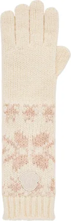 Moncler Moncler Jacquard Knit Gloves, Women, White, Size: One Size