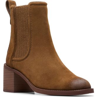Clarks Chamberly Top Chelsea Boot in Walnut Suede at Nordstrom Rack, Size 9