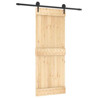 vidaXL Puerta Corredera Natural Y Negro 80 X 210 Cm Vidaxl