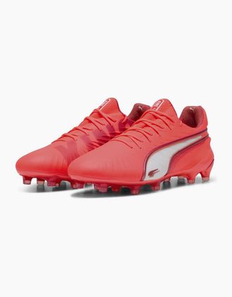 Puma Mens PUMA King Ultimate Firm Ground Football Boots - Multi/Red - Size: 11.5