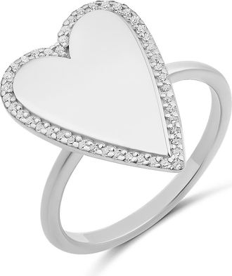 SHYMI Pavè Outline Heart Ring in Silver at Nordstrom, Size 7