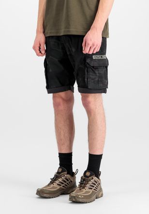 Alpha Industries Shorts ALPHA INDUSTRIES Crew Short Camo, Herren, Gr. 28, Normalgr&ouml;ssen, schwarz (schwarz camo), Obermaterial: 98% Baumwolle, 2% Elastan, Hosen Shorts