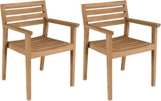 Macabane Conjunto de 2 sillones de jard&iacute;n de madera de teca