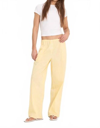 Good American Poplin Lace Trim Pant In Butterbeam Stripe