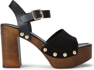Carvela Womens Suede Festa Block Sandals - Black - Size UK 8